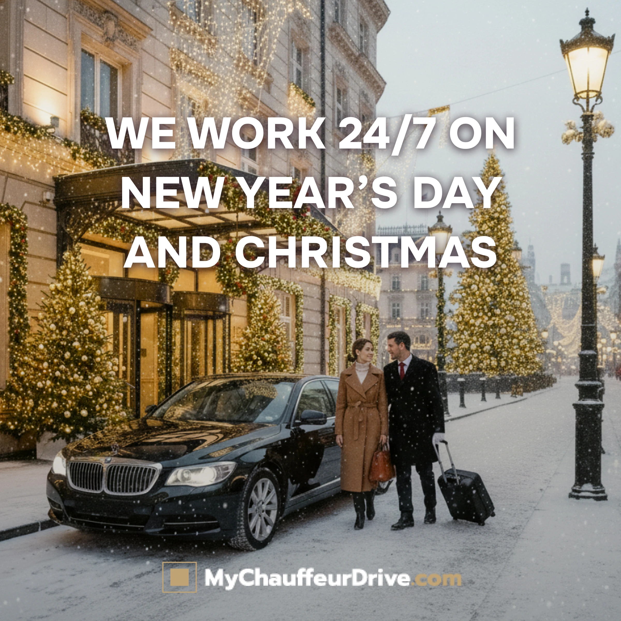 Car with personal driver 24/7 for Christmas and New Year, booking